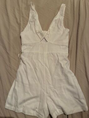 Francesca's White Smocked Tube Top - XS